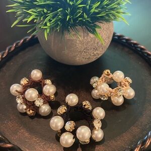 Pearl & Rhinestone Hair Ties NEW in package